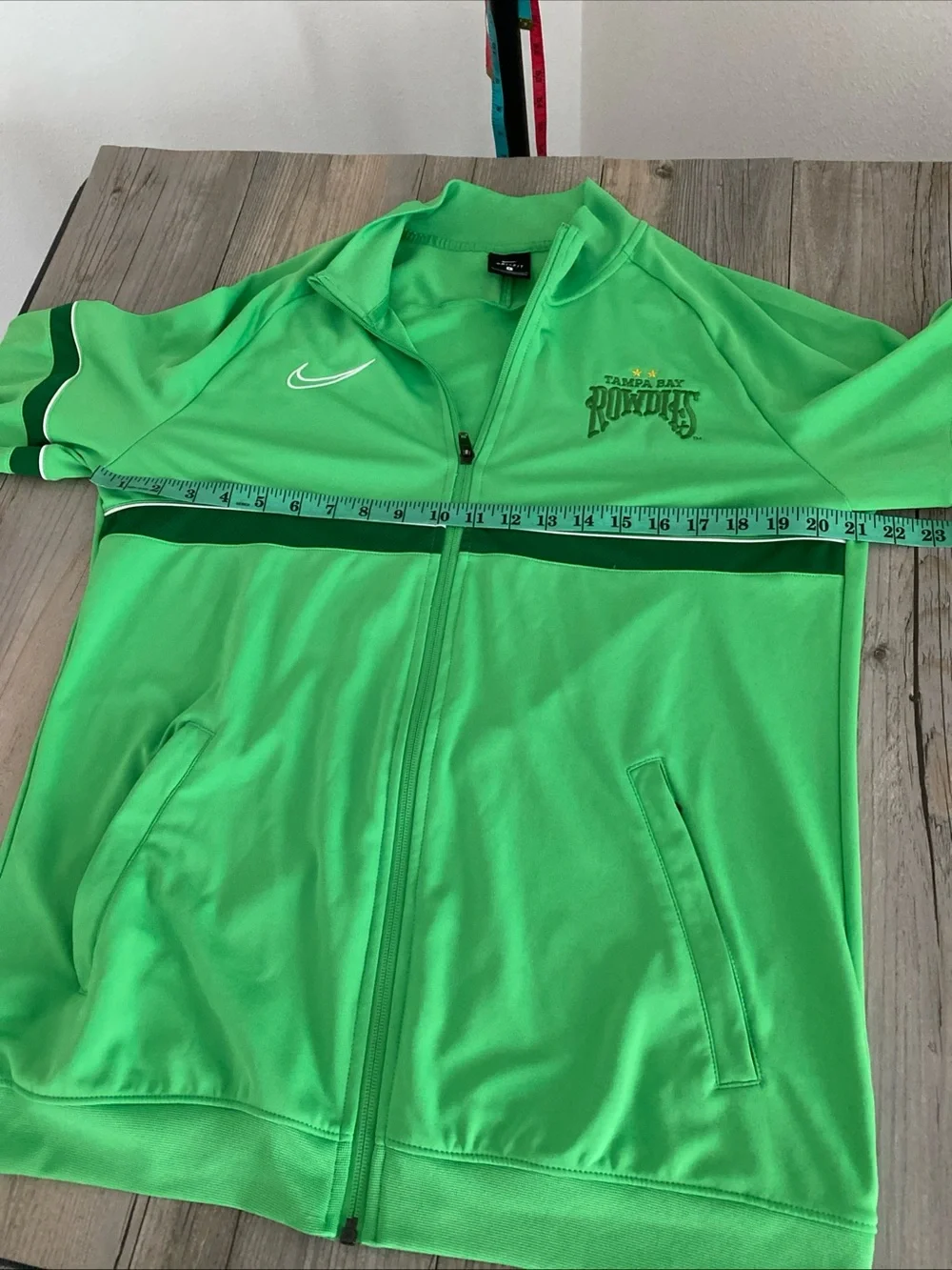 Nike Dri Fit Men’s Tampa Bay Rowdies Track Sweatshirt Full Zip Lime Green Large